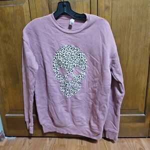 Bella Canvas Pink Leopard Skull Sweater